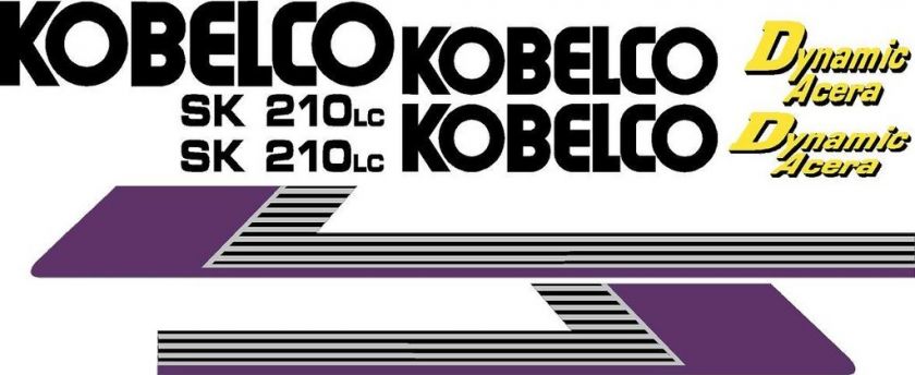 Kobelco SK 210LC Excavator Decal Set  