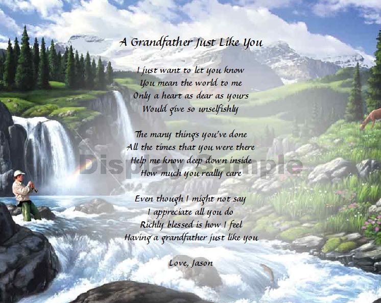 Grandfather Grandpa Personalized Poem Birthday Gift  