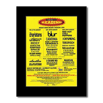 READING FESTIVAL 1999   Blur, RHCP   Black Matted Mini Poster  