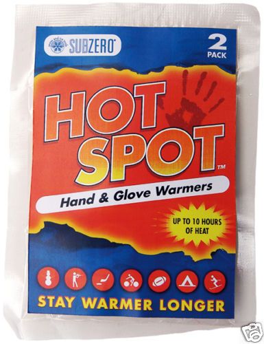 Subzero Hot Spot Hand Warmers 10 Hours of Heat   2 Pack  