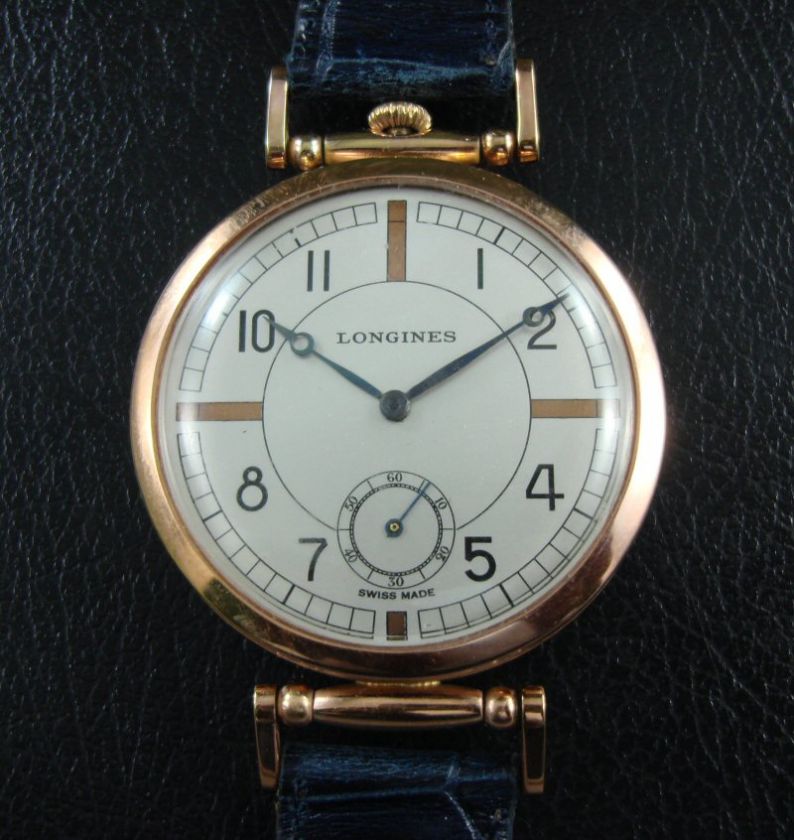 HUGE LONGINES CUSTOM MENS WATCH. 1930S. SWING LUGS  