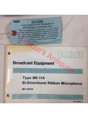 RCA BK 11 BK 11A MI 11019 Bi Directional Ribbon Microphone Original 