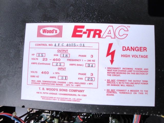 Woods E Trac AC Inverter AFC4015 OA 15HP 460vac input  