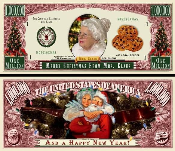 MRS. SANTA CLAUS DOLLAR BILL (100/$13.99)  