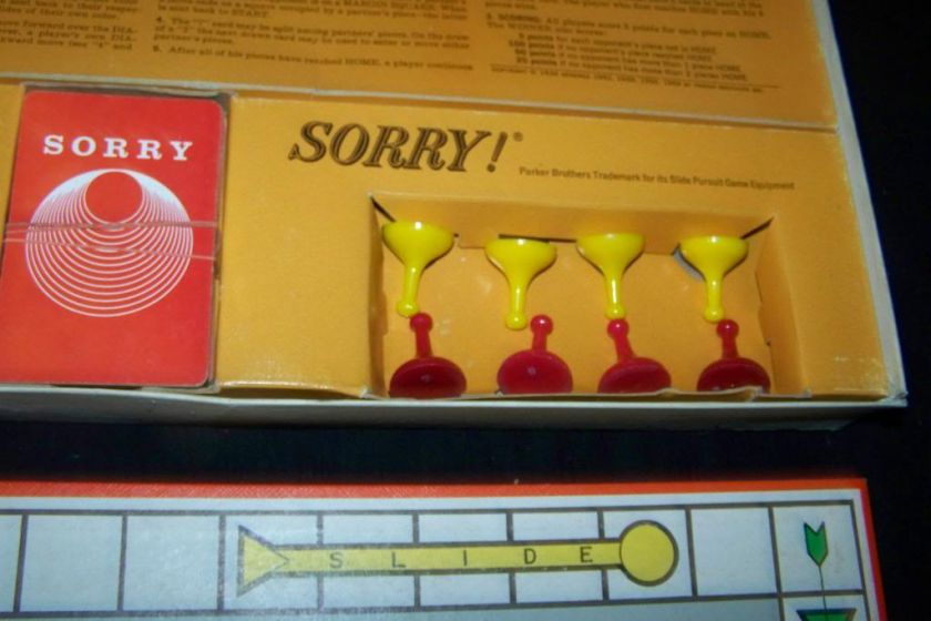 Vtg 1964 SORRY Board Game Parker Brothers COMPLETE Very Good  