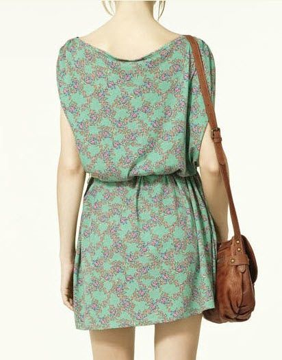 Zara TRF Vintage Garden Floral Prints Women Dress with Belt One sz 