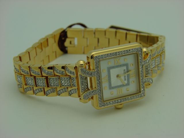 Wittnauer Ladies 12L106 Gold Tone Square Crystal Watch  