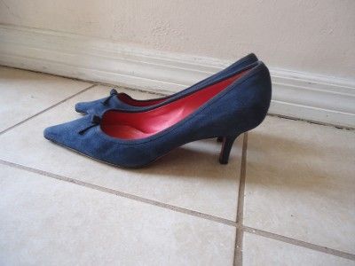 JUDITH LEIBER BLUE SUEDE CLASSIC PUMPS SZ 10B  