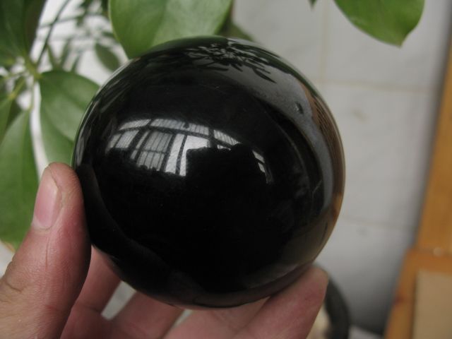 NATURAL OBSIDIAN POLISHED CRYSTAL SPHERE BALL HEALING 78mm  