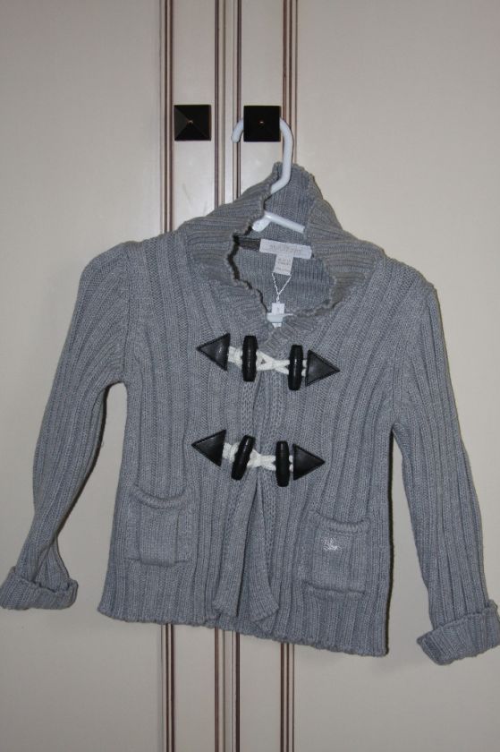NWT Burberry Gray Toggle Sweater Jacket 12 Month 12M  