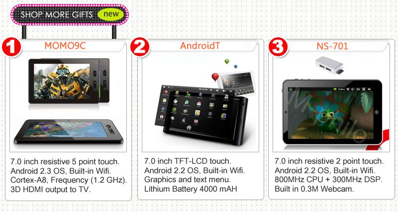KOREA LAST Android 2.2 tabled PC MID 8GB touch wifi 3G FM & TV OUT 