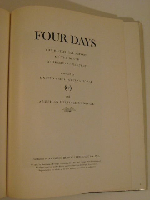 1964 FOUR DAYS PRESIDENT KENNEDYS DEATH BOOK OF PHOTOS  