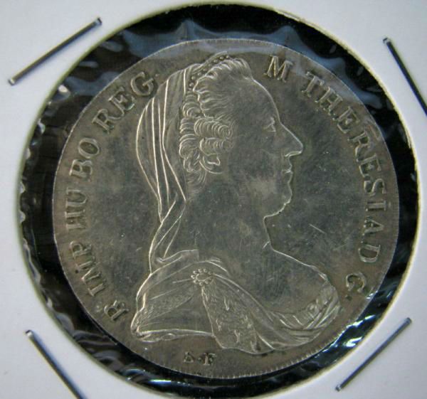 ANTIQUE AUSTRIAN SILVER THALER COIN 1780 SF MARIA THERESA AUSTRIA 