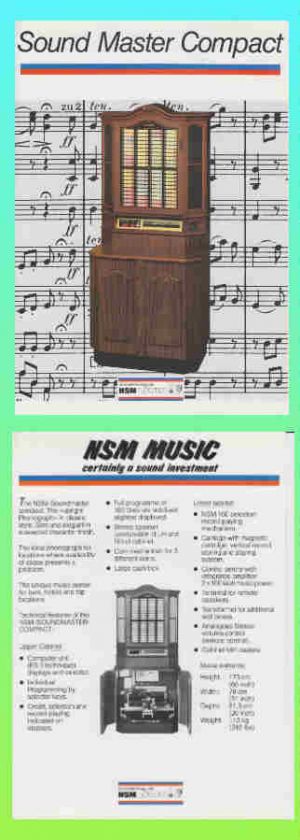 SOUND MASTER COMPACT NSM Jukebox Advertising Flyer  