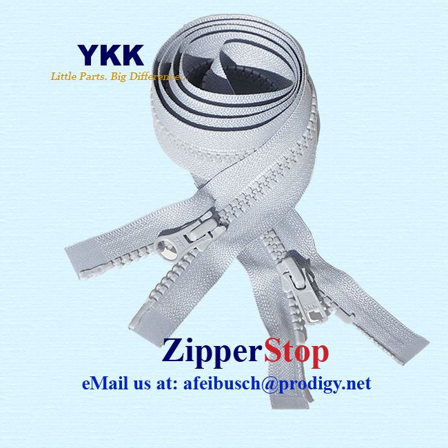 36 #5 2 Way Molded Zipper ~ STEEL ~ YKK 119  