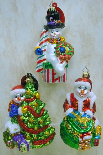 RADKO Holly Jean Pink ORNAMENT Snowman 1011693  