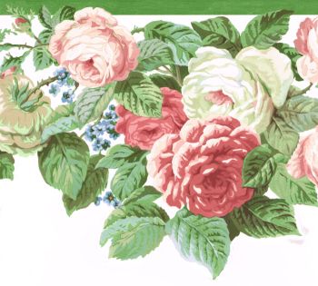 DIE CUT BEAUTIFUL PINK & RED ROSES 10 1/4 Wallpaper bordeR Wall  