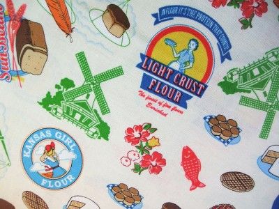   Floursac Tossed Bread Vintage Image Ads Kitchen Fabric Yard  