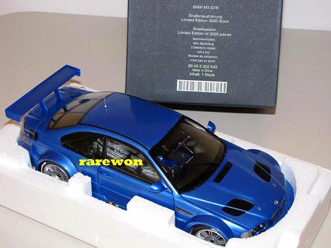 BMW E46 M3 GTR Estoril BLUE 1/18 Minichamps RARE PROMO  