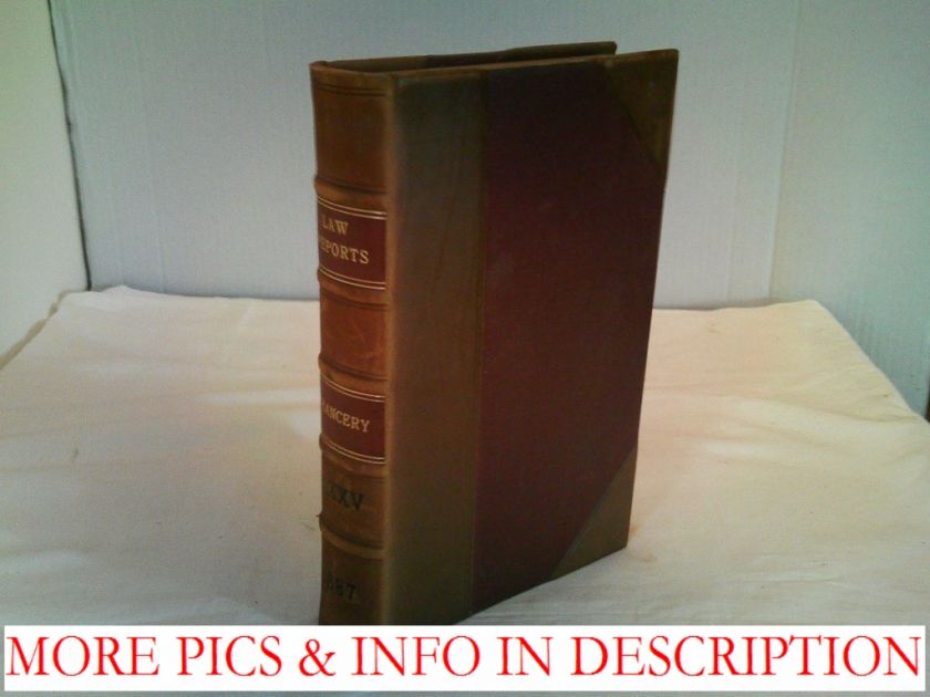 Law Reports, Chancery, Volume XXXV 1887, hardback leather bound 