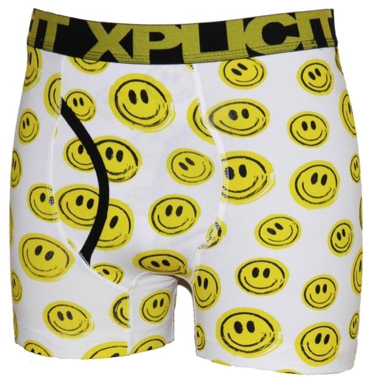 Xplicit RAW Fitted Boxer Shorts Smiley Face Boxers Novelty Funny 