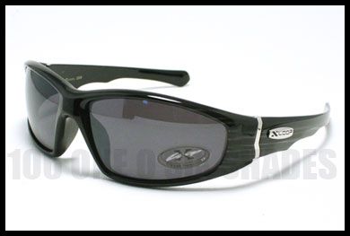 LOOP Modern Mens Biker Sunglasses Wrap Around BLACK  