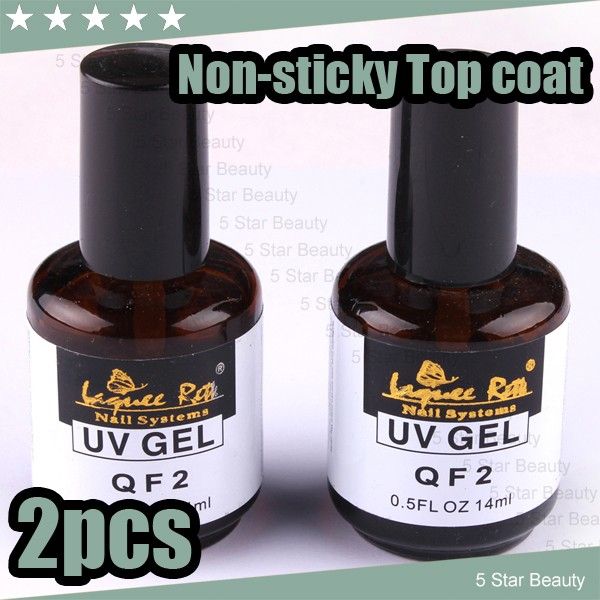 2pcs NAil Art Non sticky Topcoat For Acrylic UV Gel Polish Lamp 