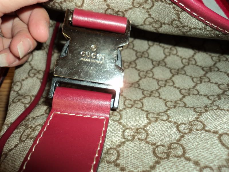 WOW~ AUTHENTIC GUCCI MESSENGER LAPTOP PURSE BAG BROWN RED PINK LOOK 