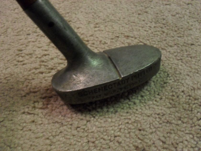 RARE ANTIQUE 1903 SCHENECTADY Wooden Hickory Wood Shaft Mallet Golf 