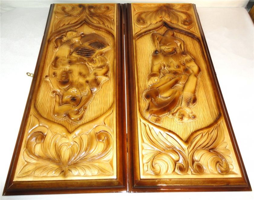   HUGE Russian new carved wooden handmade BACKGAMMON work JOKER  