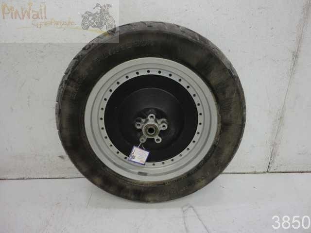 DUNLOP D401, 130/90 B16 73H, TREAD=6/32, RIM=T16X3.00D, TARNISHED AND 