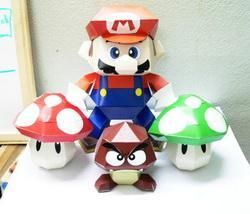 DIY Kawaii Origami 3D Model Paper Adorable Mario Set  