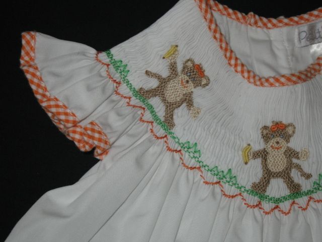 NEW PETIT AMI MONKEY Smocked Capri Girls Clothes 3m  