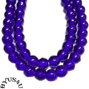 ROUND DRUK GLASS BEADS 4mm COBALT BLUE 100pc SALE and  