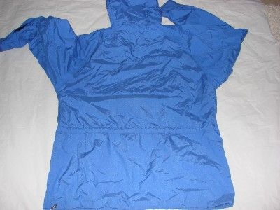   2pc Suit Blue Jacket & Full Zip Pants Nylon Wind Snow Ladies, L  