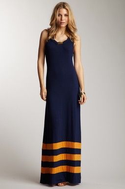 Orange   Navy Stripe Clothing Company Romeo & Juliet Couture Long Maxi 