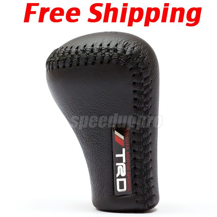 JDM TRD Leather Black Stitch 5SP Manual Shifter Shift Knob Toyota 