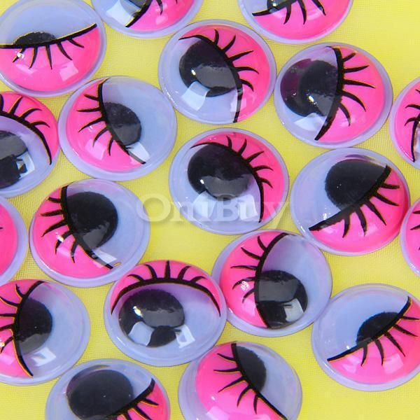 100pc Moving Wiggly Wiggle Eyes DIY Craft Doll GLUE ON  