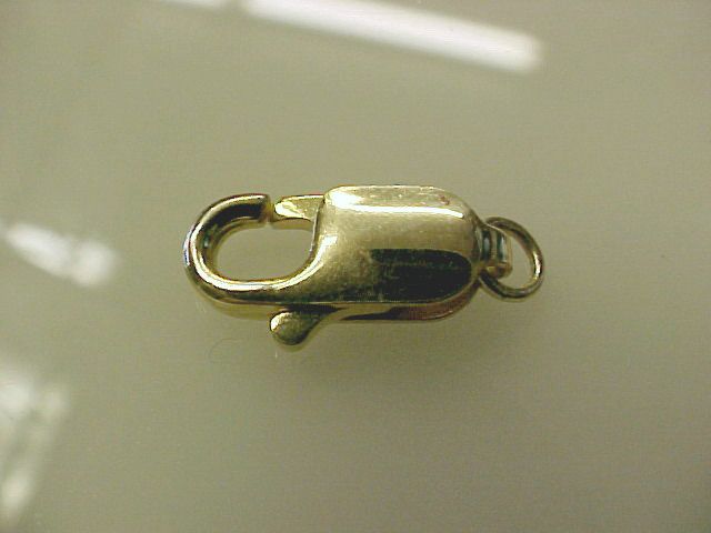 Solid 14K Yellow Gold Lobster Claw Clasp 6 x 14 mm  