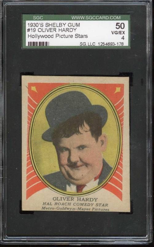 1930s Shelby Gum #19 Oliver Hardy SGC 50 VG/EX  