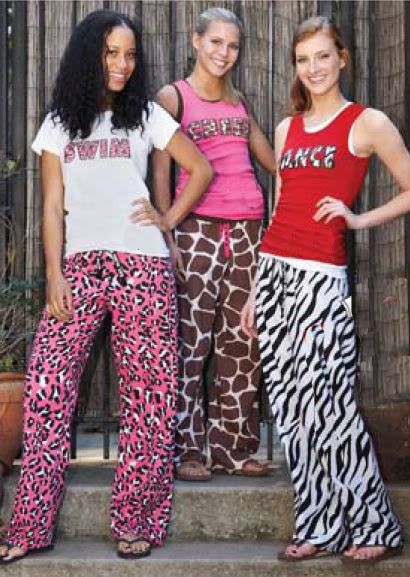 Loungewear Zebra Leopard Pajama Pants College Dorm Wear  