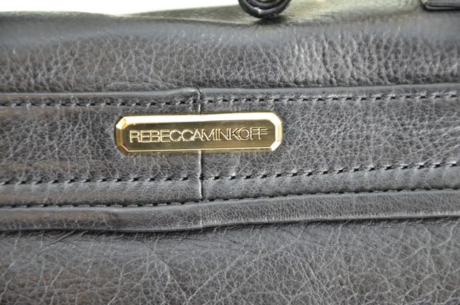 REBECCA MINKOFF COVET BLACK LEATHER SATCHEL BAG $395  