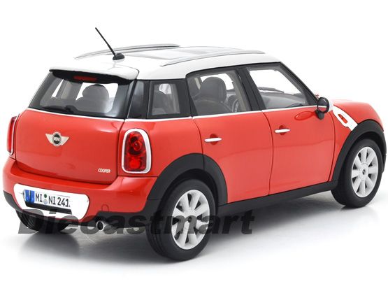   2010 MINI COOPER NEW DIECAST MODEL CAR RED WITH WHITE STRIPES  