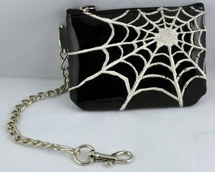 SPIDER WEB COIN PURSE BAG GOTHIC HORROR 80s PUNK VAMP  