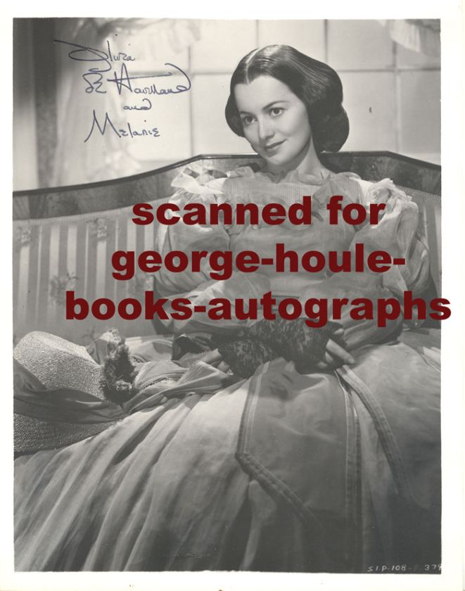 OLIVIA DE HAVILLAND~VTG~GWTW~INSCRIBED~CUKOR  