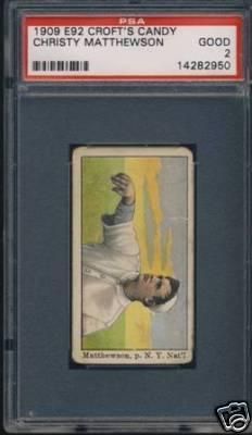 1909 E92 CROFTS CANDY CHRISTY MATTHEWSON GRADED PSA 2  