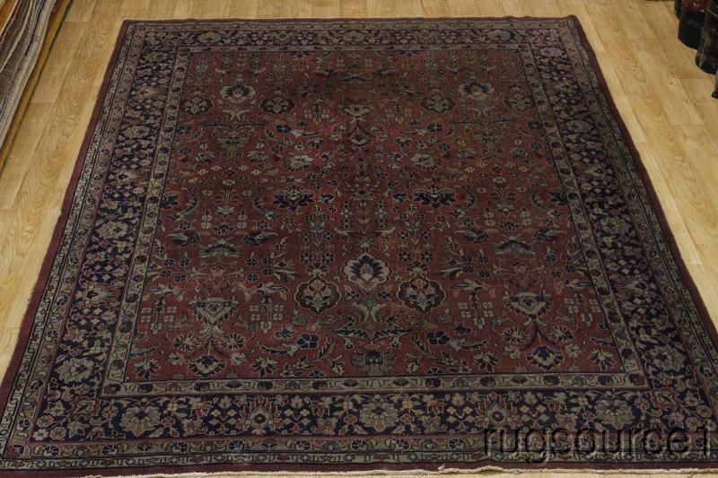 70 Years Old Antique 9x12 Sarouk Turkish Persian Oriental Area Rug 