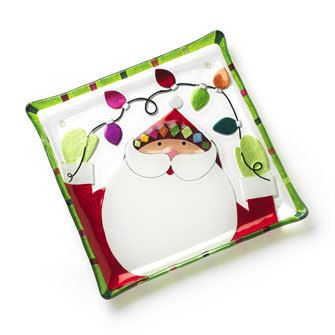 Demdaco Glass Fusion Santa Plate (20077864)  