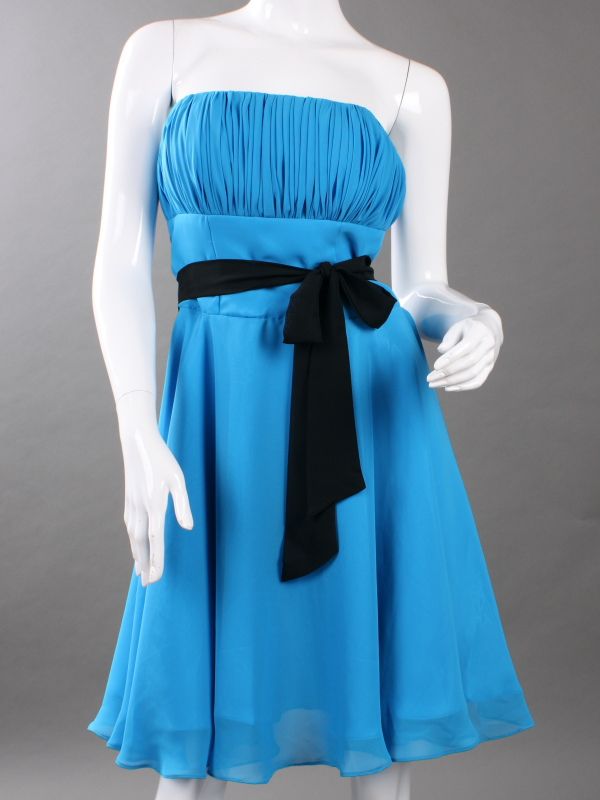 BRIDESMAID PARTY EVENING COCKTAIL DRESS SZ S BLUE 984  