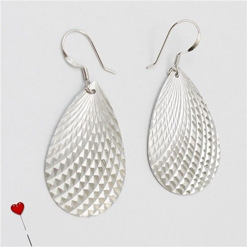 925 Silver Fish Stripe Drop Earrings eardrop fashion  